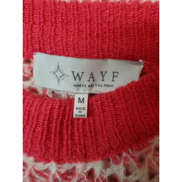 Wayf REVOLVE Womens Medium Sweater White‎ Pink Pullover Scoopneck Cropped Boxy - Picture 6 of 10